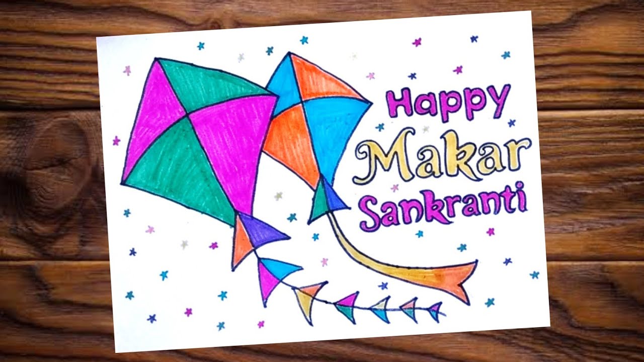 How to make Makar sankranti drawing | Makar sankranti drawing easy step by  step - YouTube