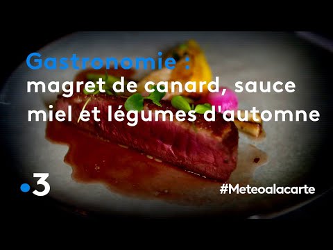 gastronomie-:-magret-de-canard,-sauce-au-miel-et-légumes-d'automne---météo-à-la-carte