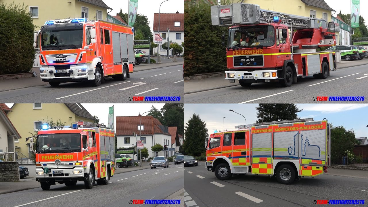 [Bullhorn + neue DLK + HTLF im neuen Design] Löschzug FF Walldorf zum ...