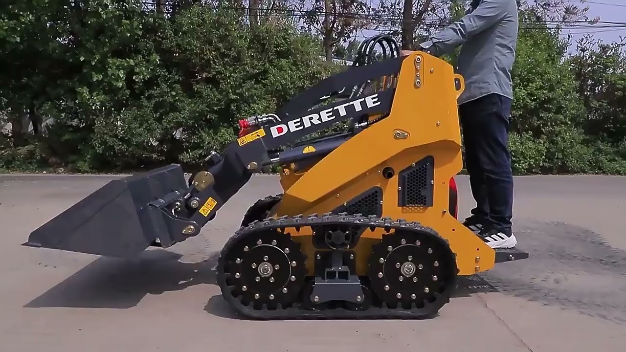 The DRT480 skid steer loader, with interchangeable tires and tracks.