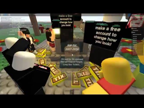 Roblox Memorial Of Tickets Youtube - tix memorial place roblox