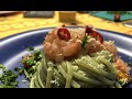 FFK - Linguine spirulina and raw shrimps