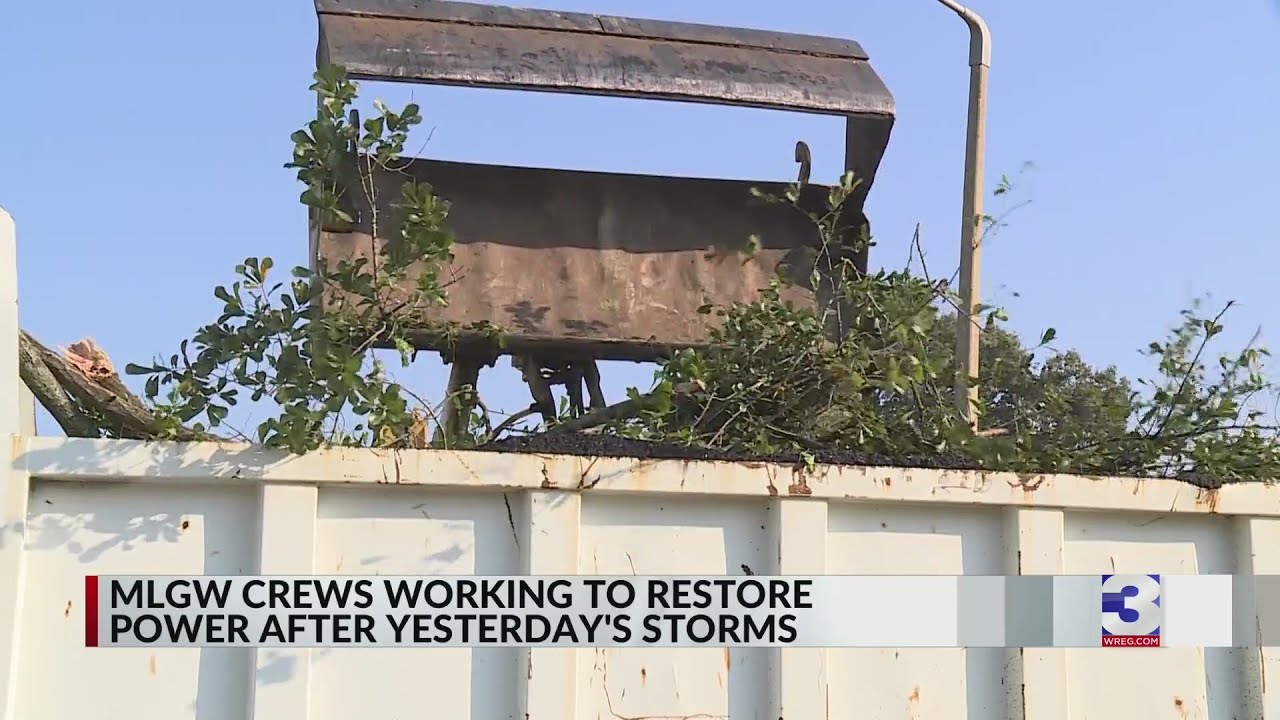 Storms leave downed power lines, toppled trees in Memphis - YouTube