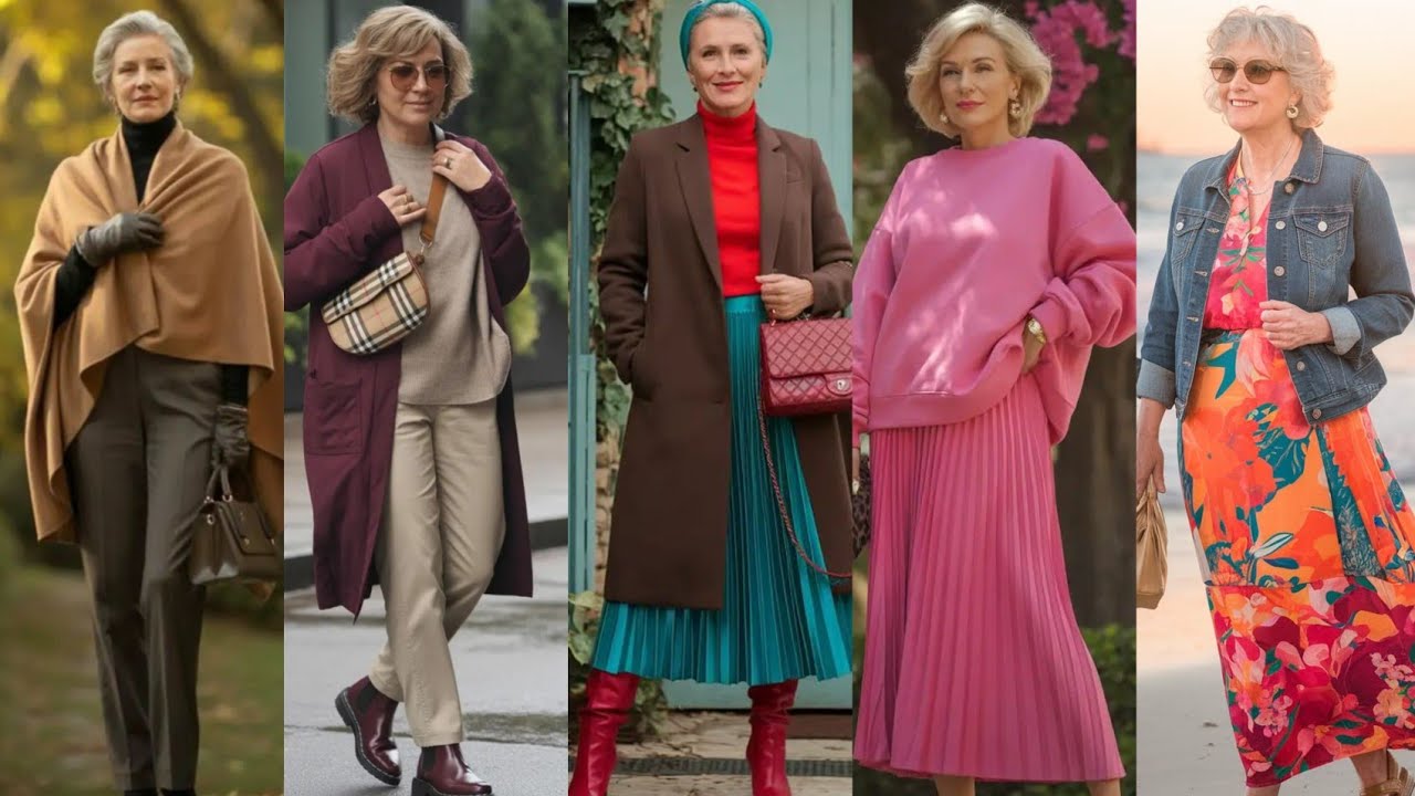 Естественная красота для женщин старше 50, 60 и 70 лет | Новые тренды в женской моде | Весенне-зи...