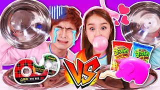 [실제음식 vs 껌] 강이와 복불복 랜덤 뽑기놀이 real food challeng screenshot 2