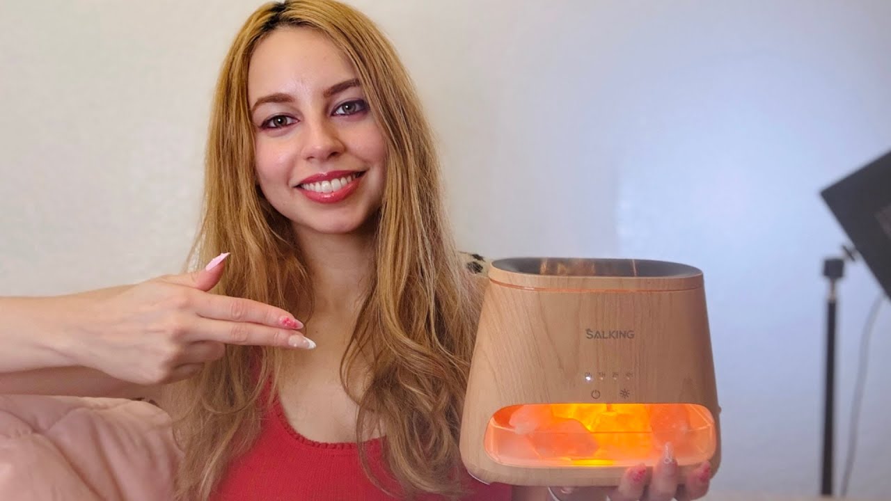 SALKING 2-in-1 Ultrasonic Essential Oil Diffuser & Himalayan Salt Lamp, Aromatherapy Diffuser