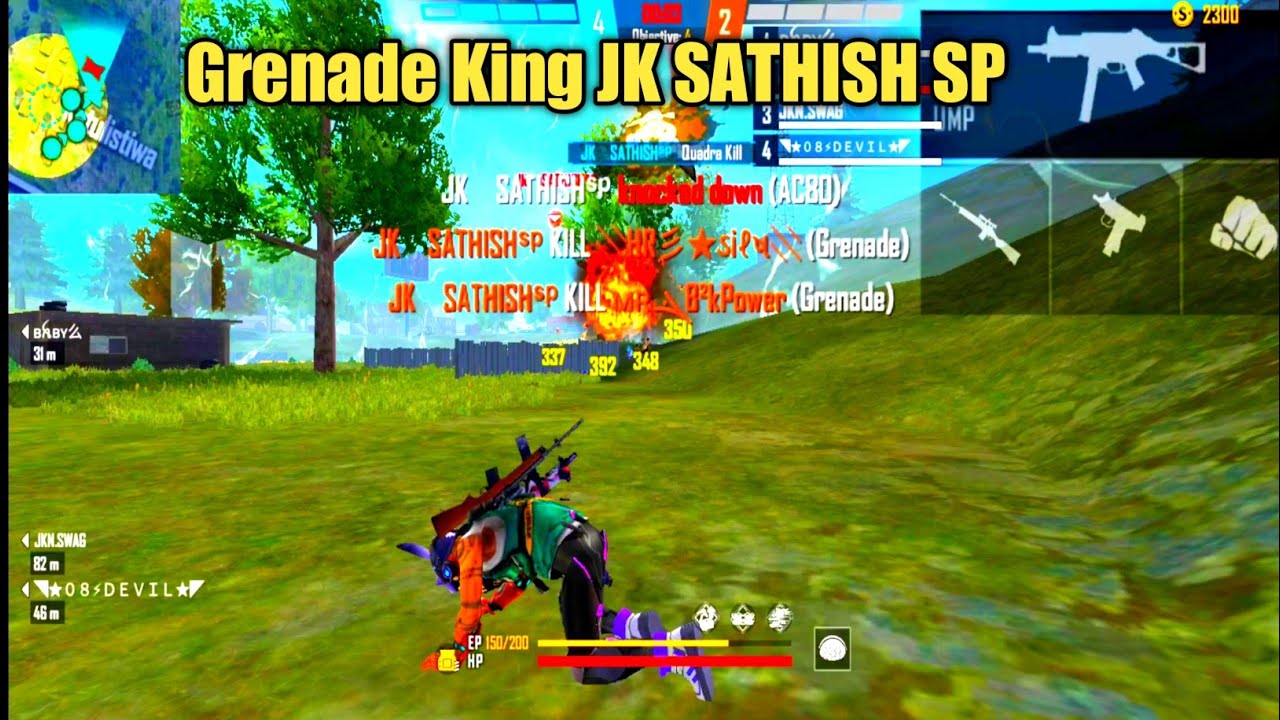 Grenade King||No rules only Tools😈||JK SATHISH SP||Freefire WhatsApp status||support Mobile players👍
