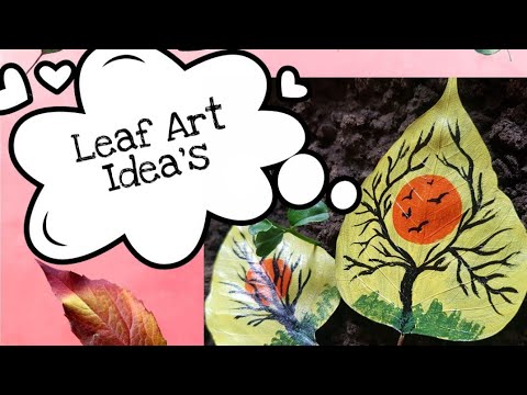 Leaf Art tutorial for beginners / Leaf Painting/ leaf art idea's - YouTube