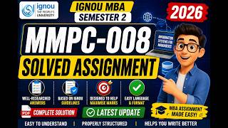 IGNOU MMPC-008 Solved Assignment 2026 | Well-Researched Answers | Easy & Accurate | MBA Semester 2