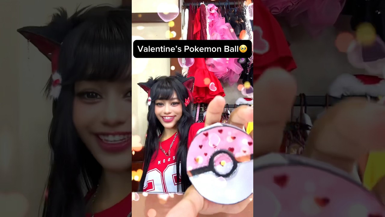 Do you like it?👀Happy Valentine’s Day Hoomans🥰💓DIY Pokemon Ball😤 #princesssachiko #sachi_hime96