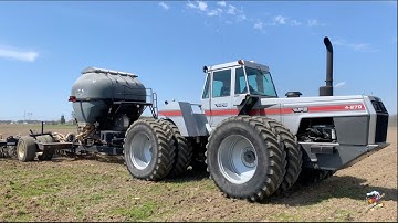 Strip Tilling ahead of the Corn Planter with a White 4- 270 Tractor & Moore-Built Tool Bar