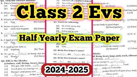 Class 2 Evs Half Yearly Exam Paper 2024 |Class 2 Evs Worksheet| Class 2 Evs Practice Paper