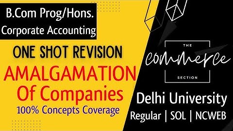 AMALGAMATION Of Companies One Shot Revision - 100% Coverage (NEP) | BCom Pro/Hon |Delhi University