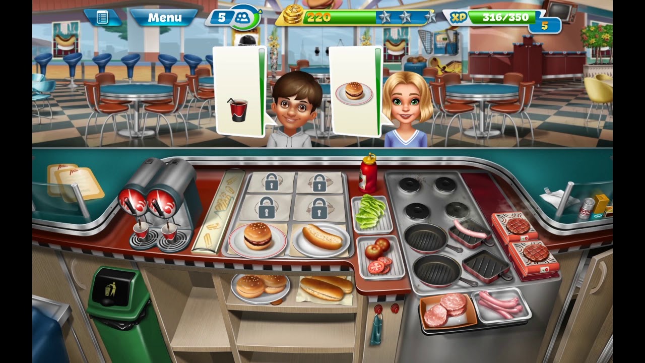 Cooking Fever Fast Food Court Level 15 (3 stars) (iOS, Android) YouTube