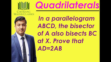 Class 9-Quadrilaterals-In  ABCD, the bisector of ∠A also bisects BC at X. Prove that AD=2AB