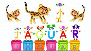 Bini ABC Alphabet #10 - Learn to write the letter J and spell the word JAGUAR | Bini Bambini Games