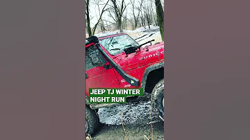 Jeep Snow Night Ride Jeep 4x4 Mud Snow Jeepfamily Offroad Red Love Tj 