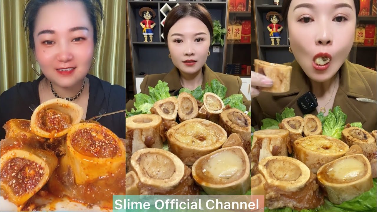 MUKBANG beef bone marrow ASMR  - The best of delicious Slime food 