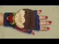 CHRISTMAS GLOVES PART 2 - Fingerless Gloves With Christmas Pudding Design