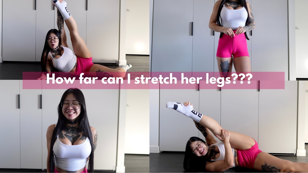 [4K] Gym girl tests how far she can stretch her legs! | Amber Tan - YouTube
