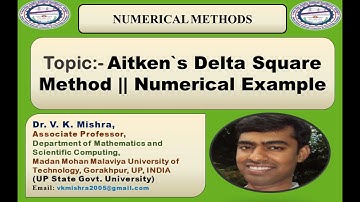 Aitken`s Delta Square Method || Numerical Example