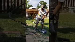 Using a Concrete Vibrator to pack &amp; settle the concrete.