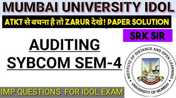AUDITING Bcom Sem 4 2025 Important Question Paper Pattern Mumbai University Idol | SRK ARK SIR