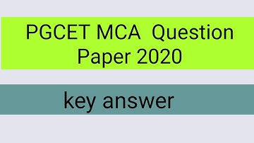 PGCET MCA Question Paper Sloved 2020