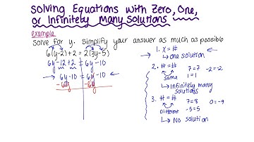 Solving Equations With Zero, One, Or Infinitely Many Solutions
