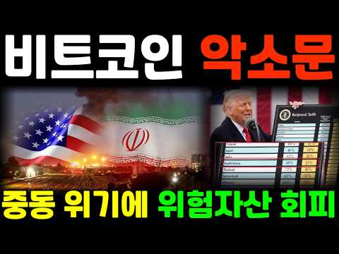 [비트코인] 중동 위기에 위험자산 회피 *홀더 필수시 #비트코인