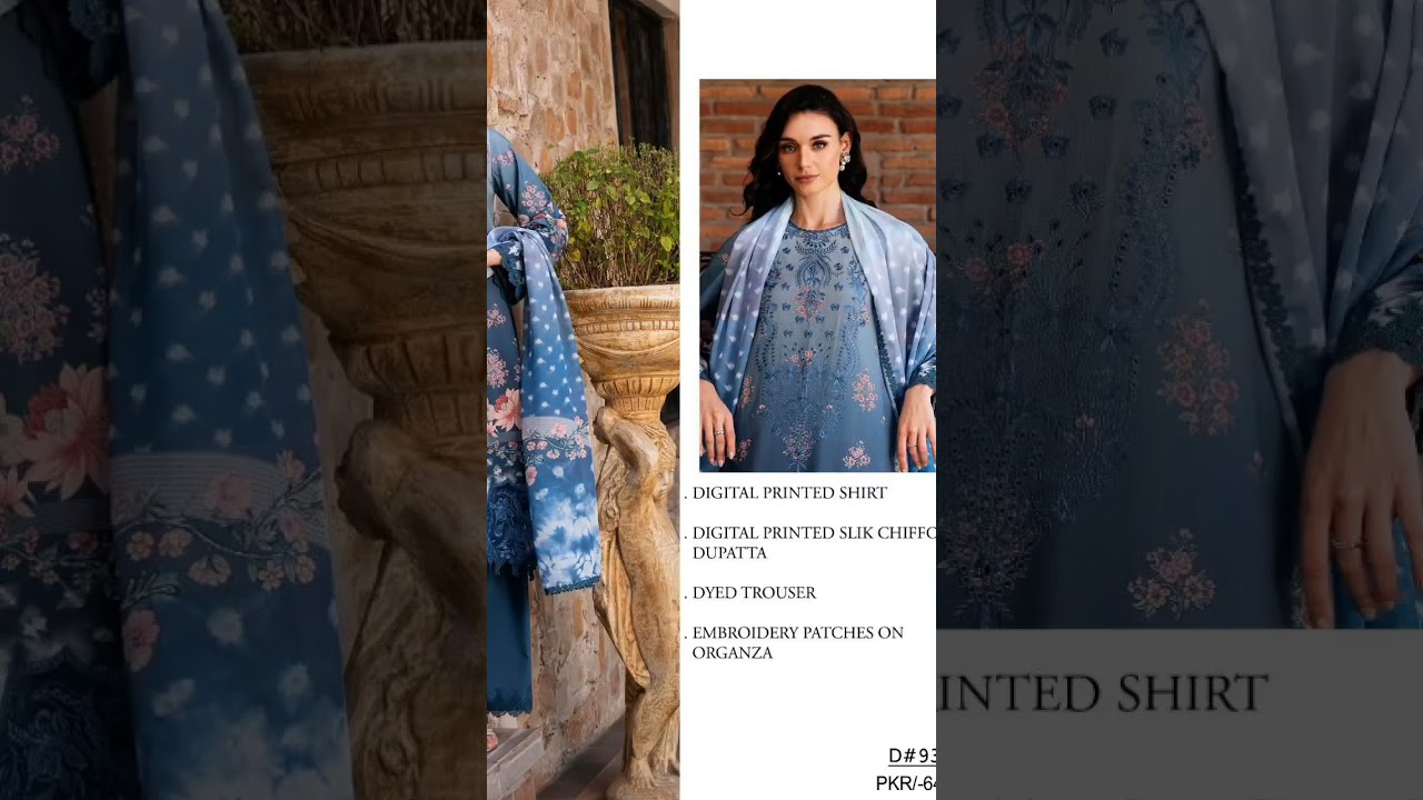 Digital Print and Embroidery 🪡 work with patches outclass soft luxurious lawn dresses 