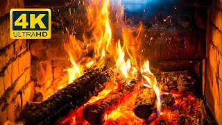 🔥 FIREPLACE 4K Ultra HD! Cozy Fireplace with Crackling Fire Sounds. Fireplace Burning