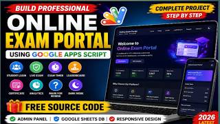 Create Professional Online Exam Portal Using Google Apps Script | CBT Mock Test Website 2026