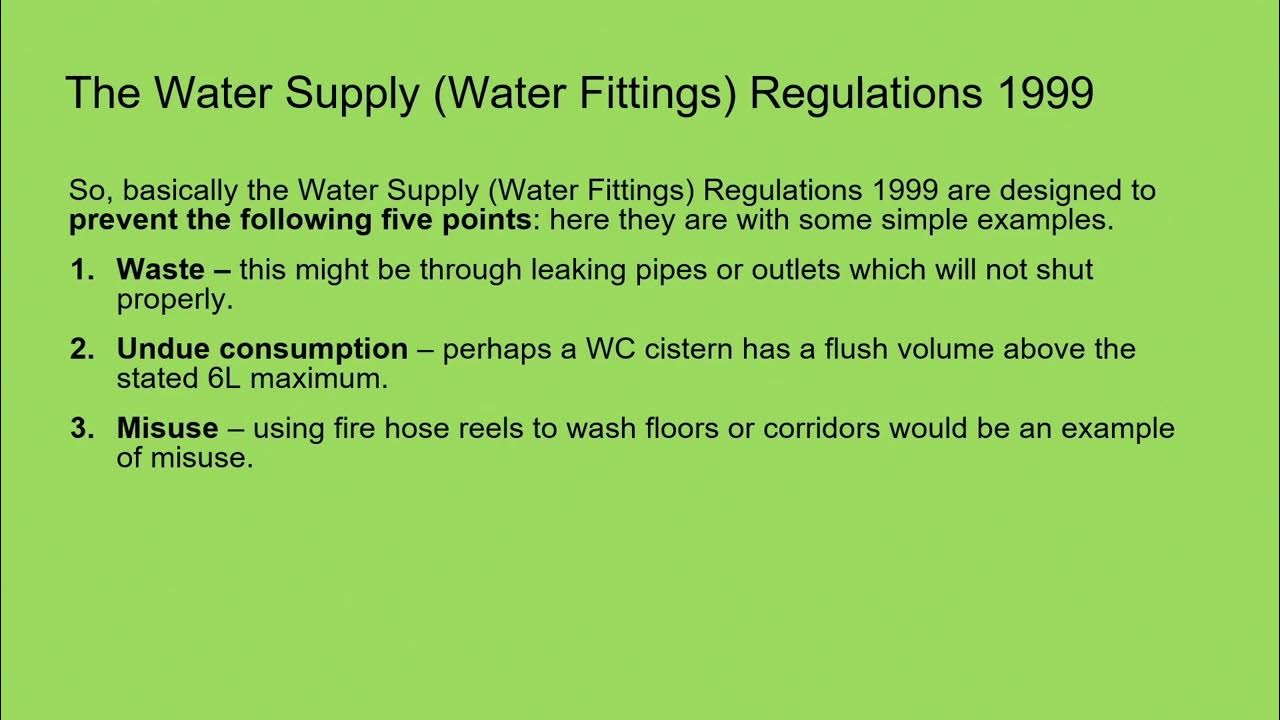 Cold Water systems Learner 1.7 Phase 1 YouTube