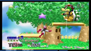 Smash 64/Remix KSE Netplay - Velizer0 (Bowser, Tiny Giga, Roy) vs Harrison (C. Falcon, Crash)