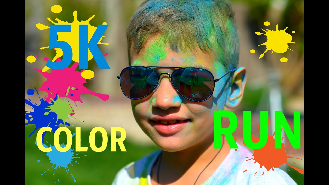 1st COLOR RUN 5K Police Officer gave me a ride. that was cool! КРАСКИ ХОЛИ МАРАФОН в Америке.