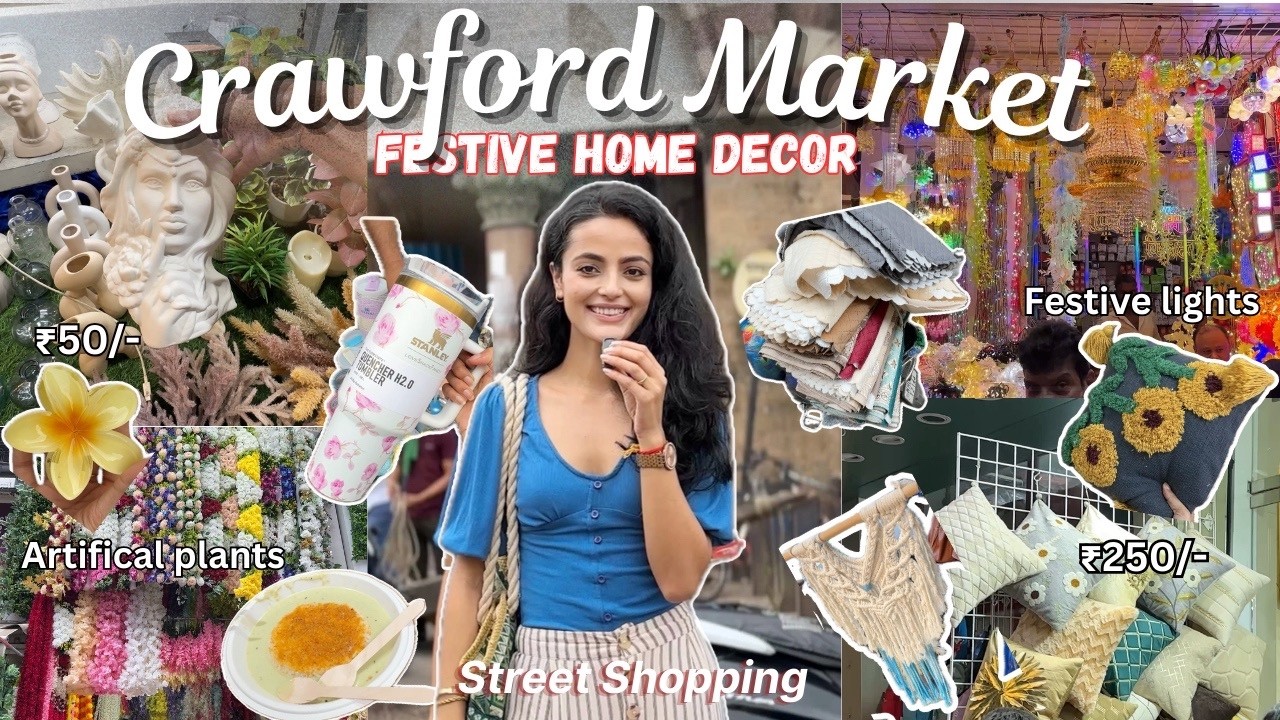 Home Decor finds at Crawford Market 🎀🌻: organizers & planters, Ganpati decoration, lights, covers!