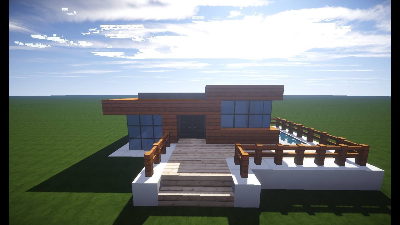 Minecraft modernes haus mit wintergarten braun/weià bauen ... Wintergarten modern holz