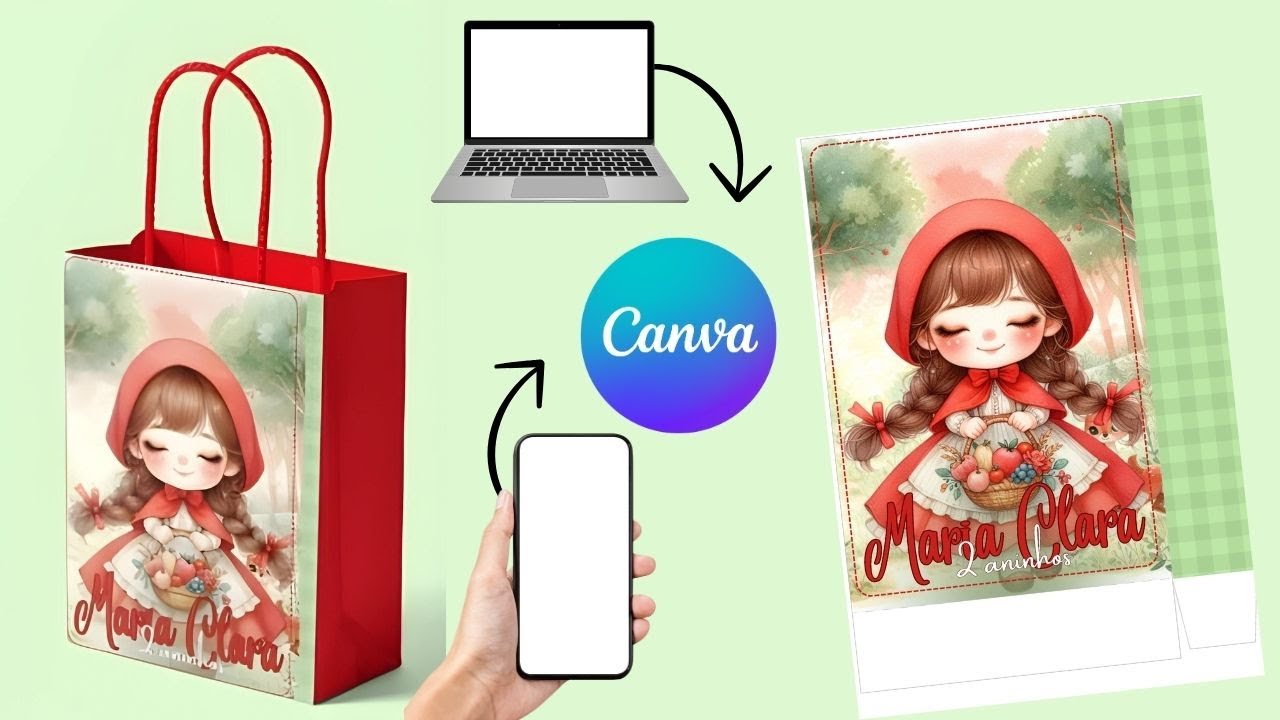 Como fazer sacolinha surpresa no celular\Como fazer sacolinha no canva