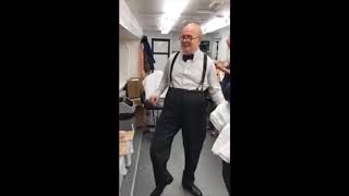 Winston Churchill dancing like James Brown, played by Gary Oldman