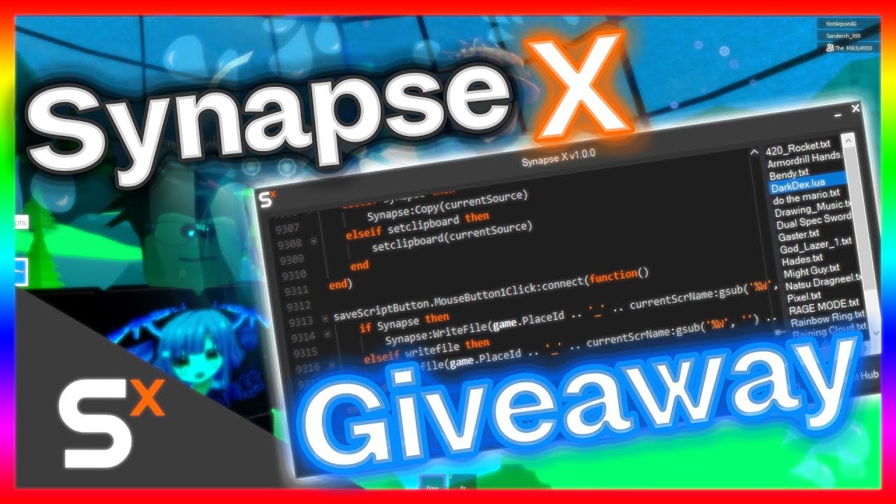 Open Synapse X Giveaway Best Lua Script Executor Roblox Exploit - synapse roblox website