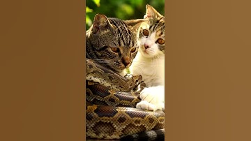 Cat Trapped by Python Saved with 528Hz Healing Frequency 🐍✨ | Abundance Rescue #shorts #cat