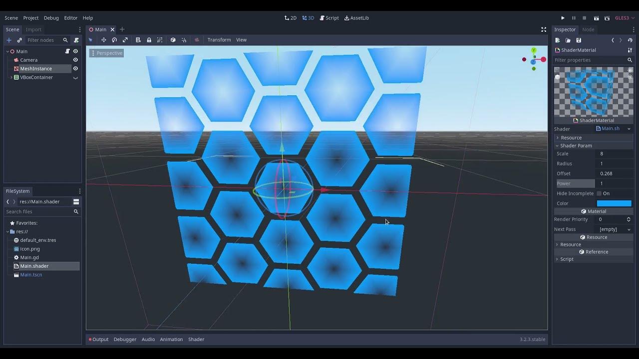 Godot shader: hexagon pattern - YouTube