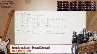 🎸 Tuesday's Gone - Lynyrd Skynyrd Guitar Backing Track with chords and lyrics chords