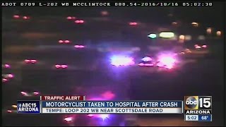 Motorcycle crash closes Loop 202 WB at Scottsdale Rd Sunday morning