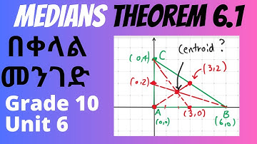 Theorem 6.1 | Part 1 | Medians Intersection Point (Centroid) | Plane Geometry | Grade 10 | Unit 6