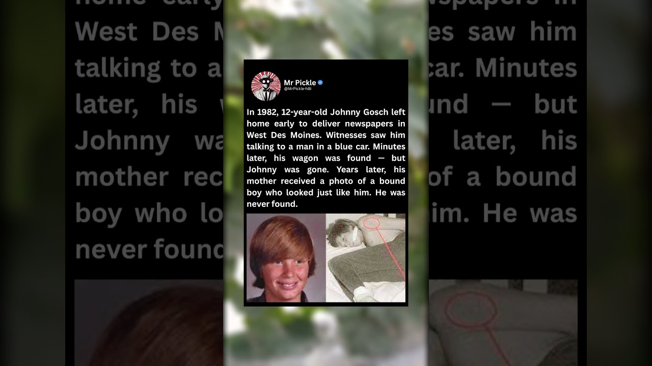 In 1982, 12-year-old Johnny Gosch left home early to deliver newspapers in West Des Moines