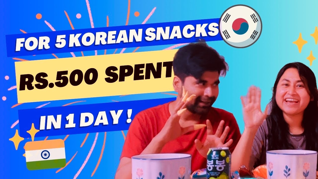 5 Korean Snacks 10,000₩ CVS Food Challenge ₹500 spent in 24 Hours