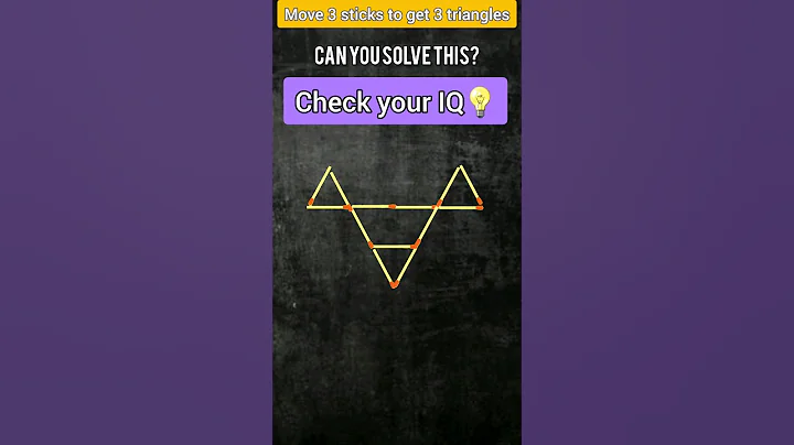 matchsticks puzzle game 💡🤯 move 3 sticks to get 3 triangles #shorts #matchstickpuzzle