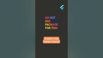 😎 Easy Gradient Text Flutter - NO PACKAGE #flutter #flutterui